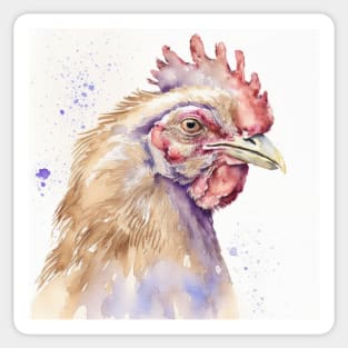 Water colour hen Sticker